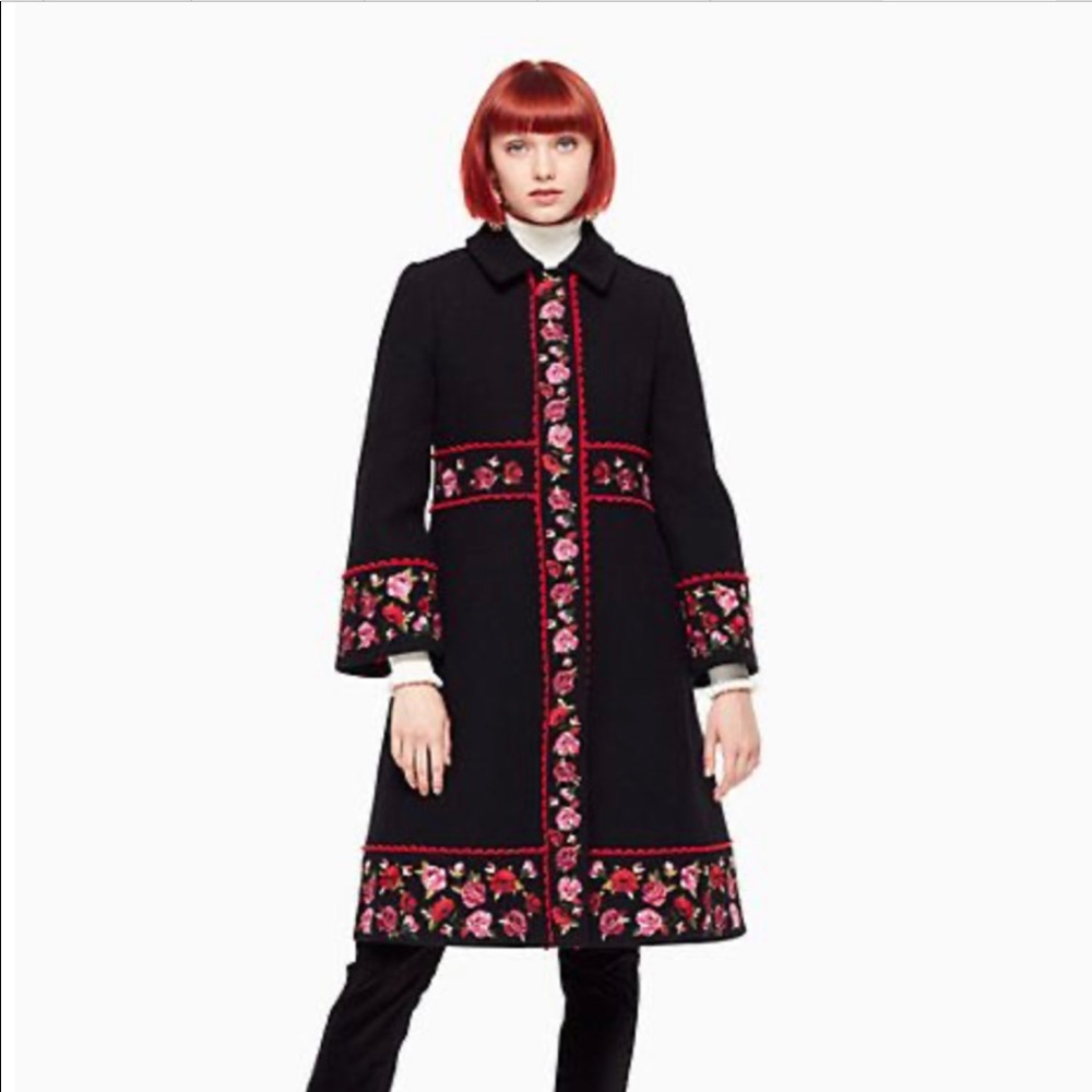 Kate Spade Madison Ave Coat Flower Floral Lanni